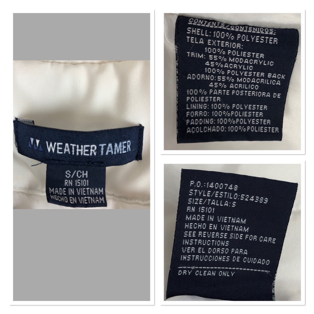Weather Tamer White Winter Jacket w/ Removable Hood - Picture 10 of 16